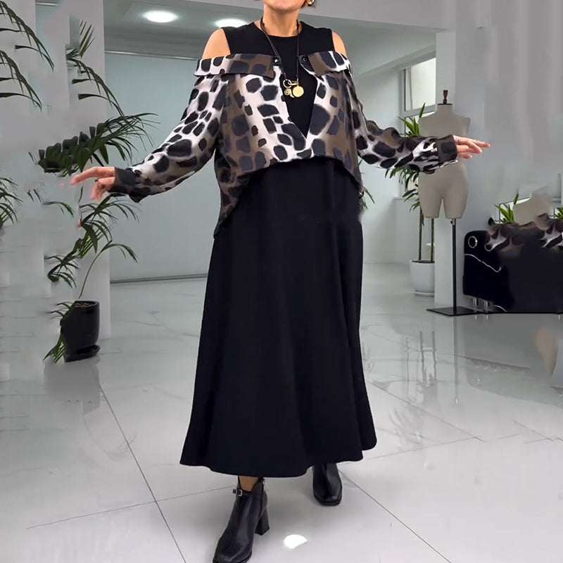💐2025 Rochie excepțională fără bretele cu imprimeu leopard【S-4XL】
