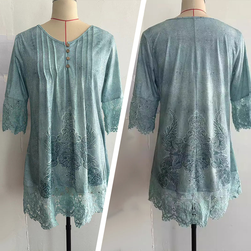 Rochie de dama eleganta din dantela cu jumatate de maneci si decolteu ascutit