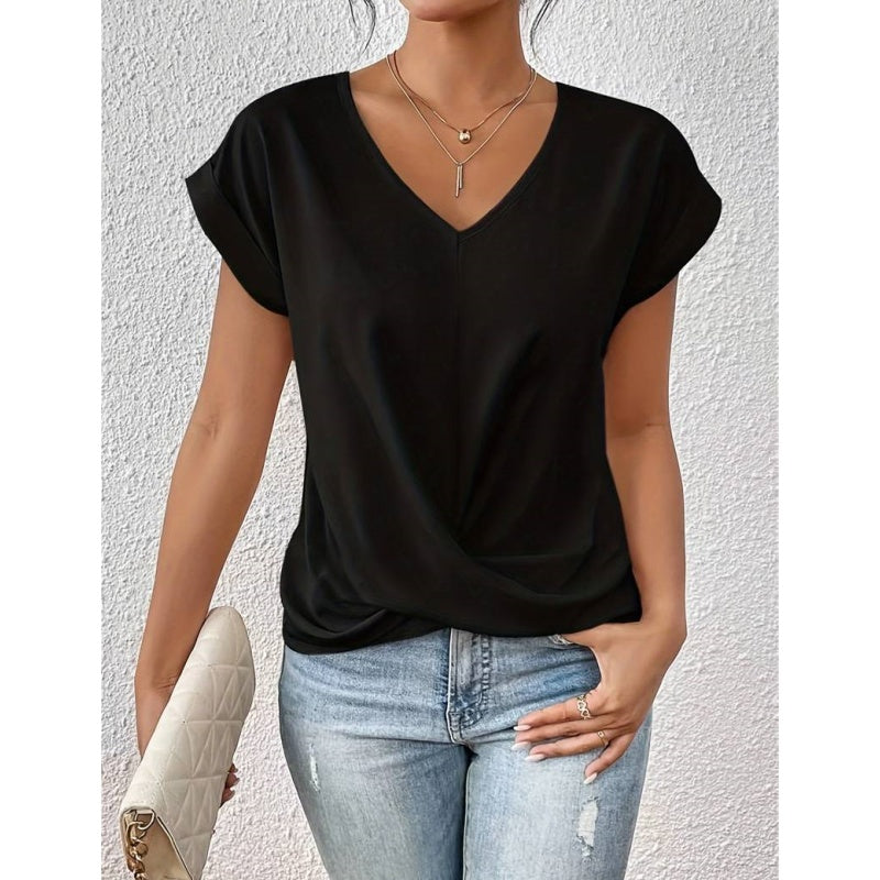 👚Tricou elegant cu decolteu în V✨