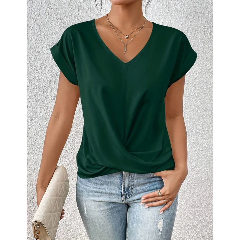 👚Tricou elegant cu decolteu în V✨