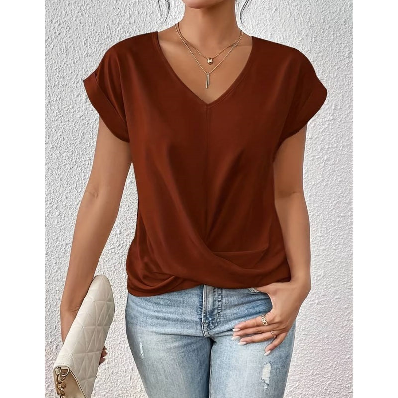 👚Tricou elegant cu decolteu în V✨