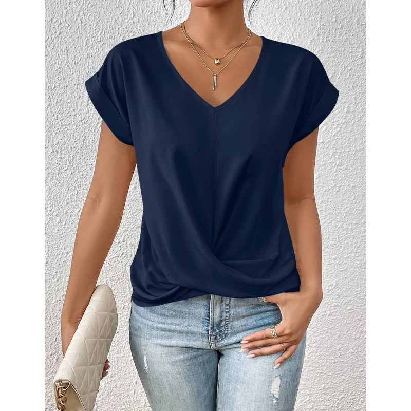 👚Tricou elegant cu decolteu în V✨