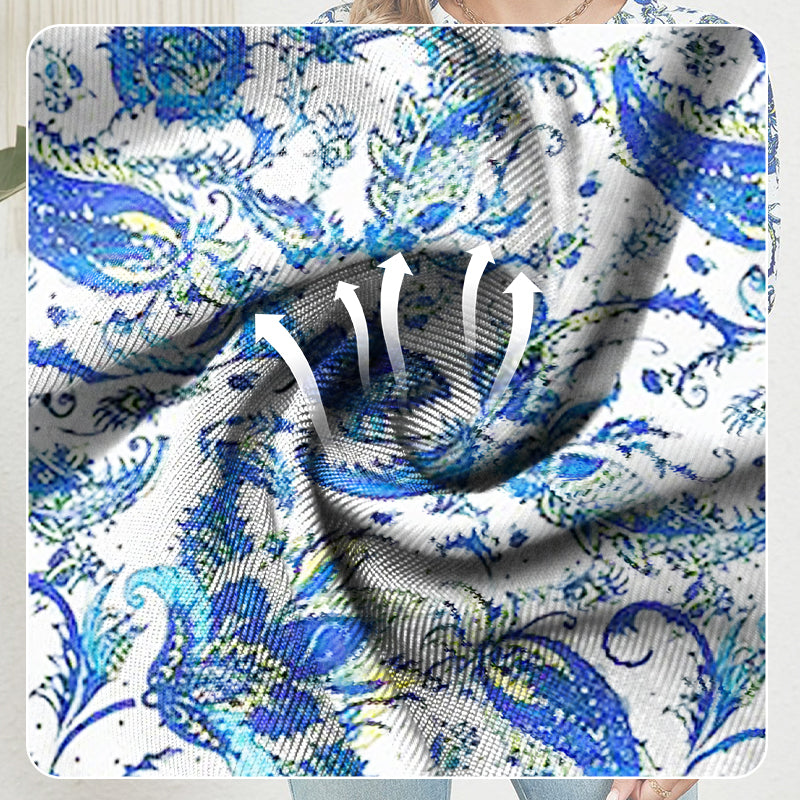 【M-2XL】🌸 Top de vară pentru femei cu decolteu în V cu imprimeu