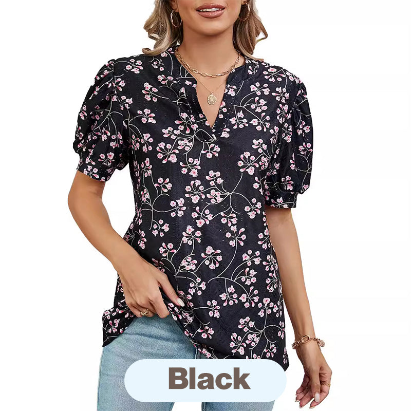 【M-2XL】🌸 Top de vară pentru femei cu decolteu în V cu imprimeu