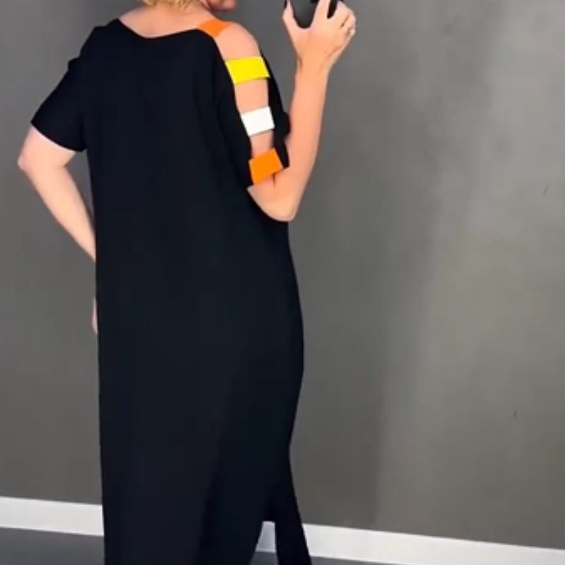 🍂Rochie de dama la moda cu maneca scurta cu imprimeu