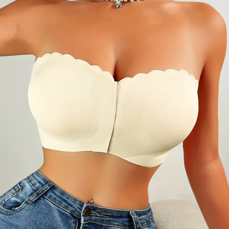 💕Sutien bandeau fără bretele, cu închidere frontală💯