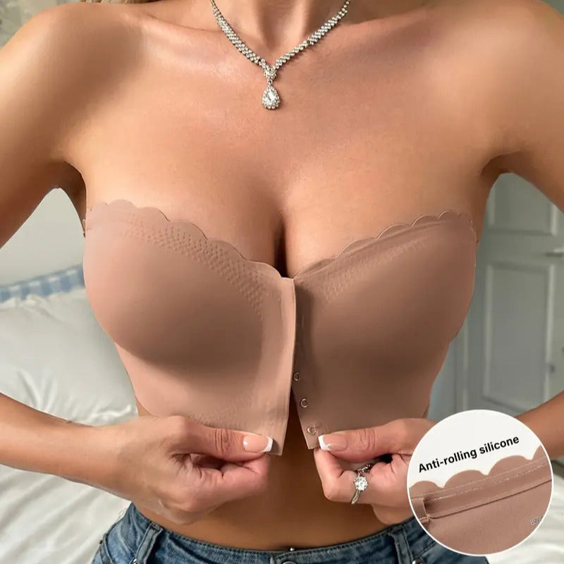 💕Sutien bandeau fără bretele, cu închidere frontală💯