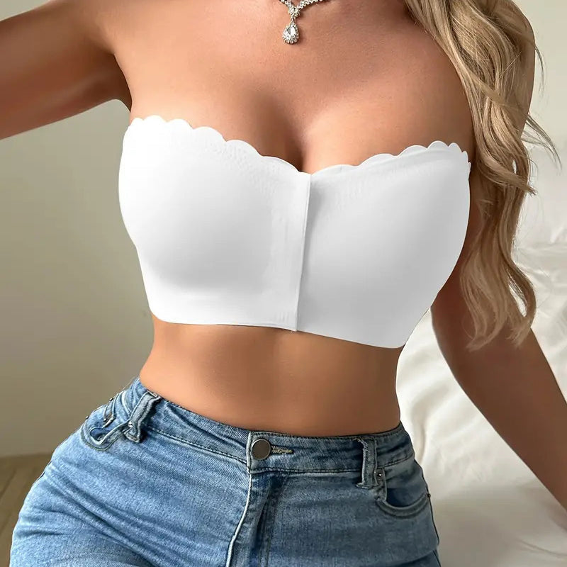 💕Sutien bandeau fără bretele, cu închidere frontală💯