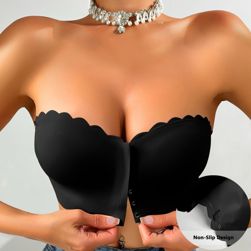 💕Sutien bandeau fără bretele, cu închidere frontală💯
