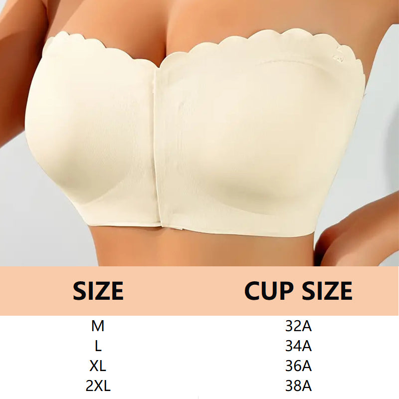 💕Sutien bandeau fără bretele, cu închidere frontală💯