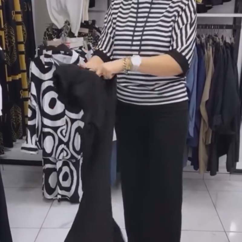 ✨Set de top cu dungi și pantaloni uni pentru damă