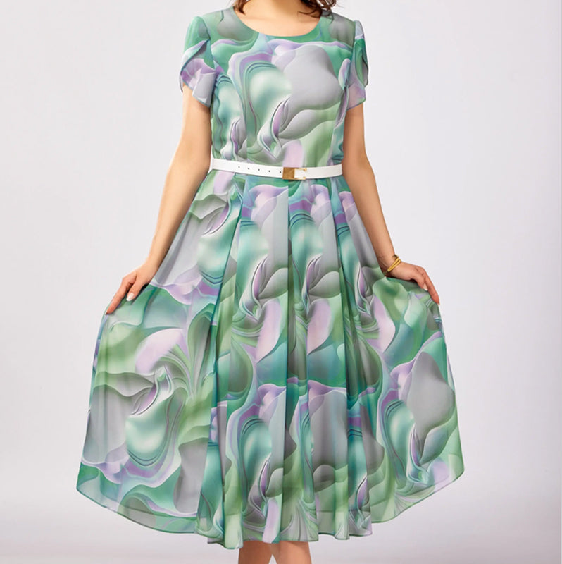 💞Rochie fantezie florală abstractă (cu centură)