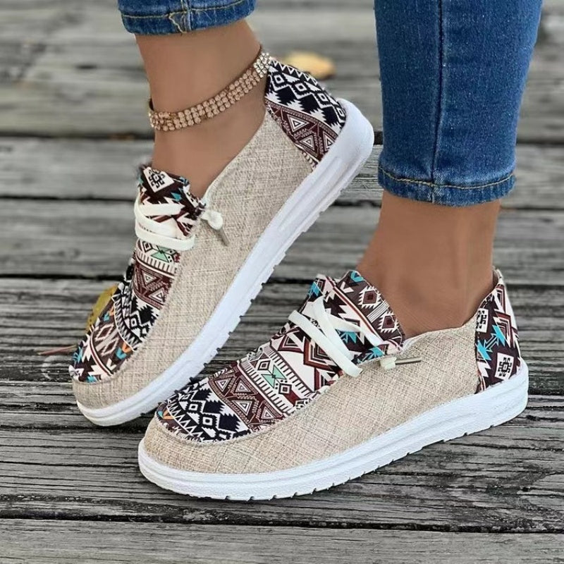 🥿Pantofi casual din pânză pentru femei cu model etnic