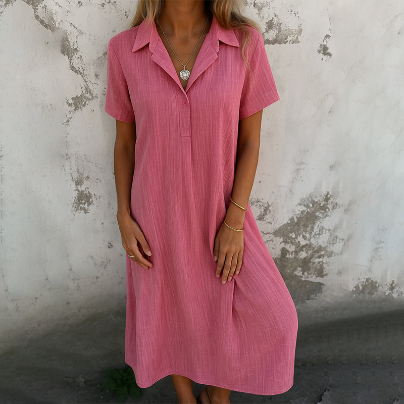💃Rochie de damă cu mânecă scurtă, în culoare uni