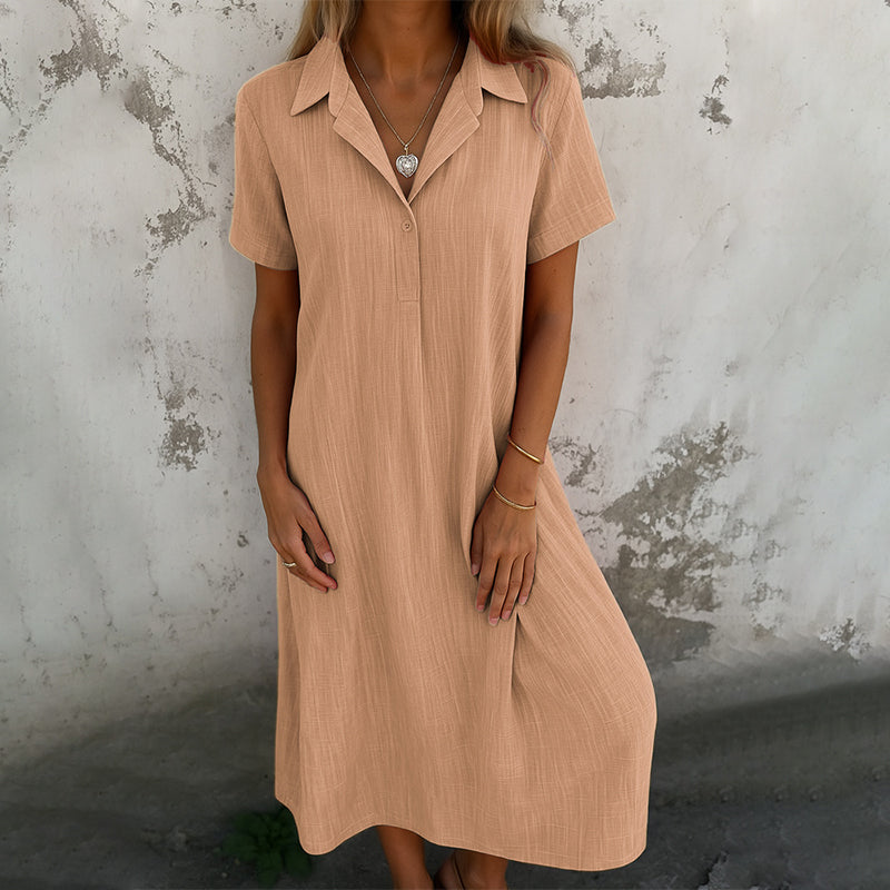 💃Rochie de damă cu mânecă scurtă, în culoare uni