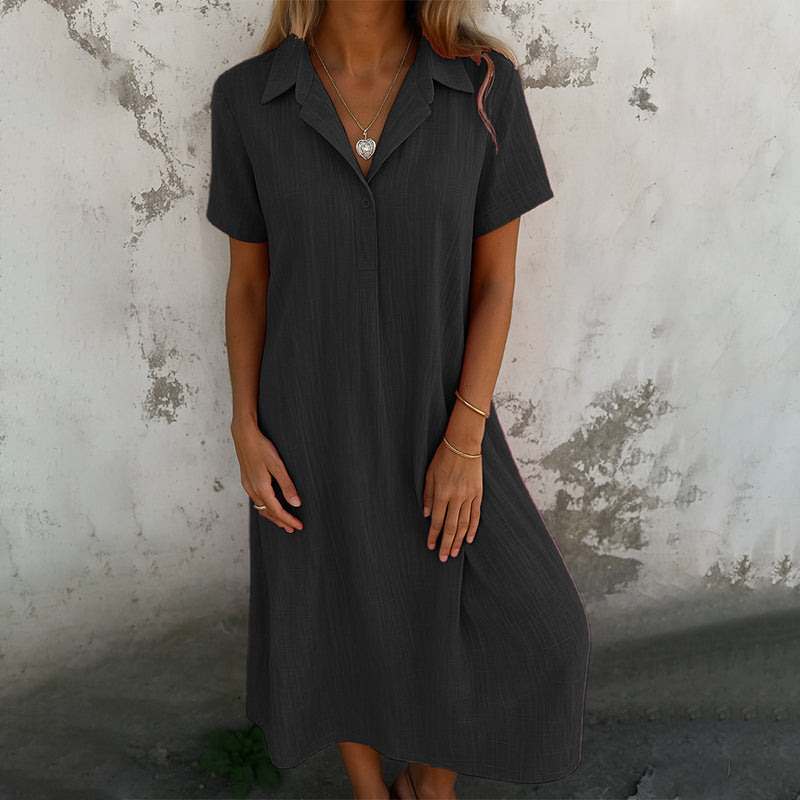 💃Rochie de damă cu mânecă scurtă, în culoare uni
