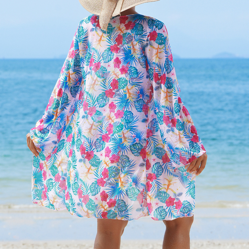 👙Costum de baie multicolor din 3 piese cu imprimeu
