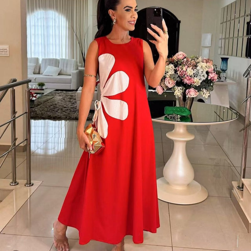 👗 Rochie Femei Fără Mâneci cu Imprimat Floral 🌸