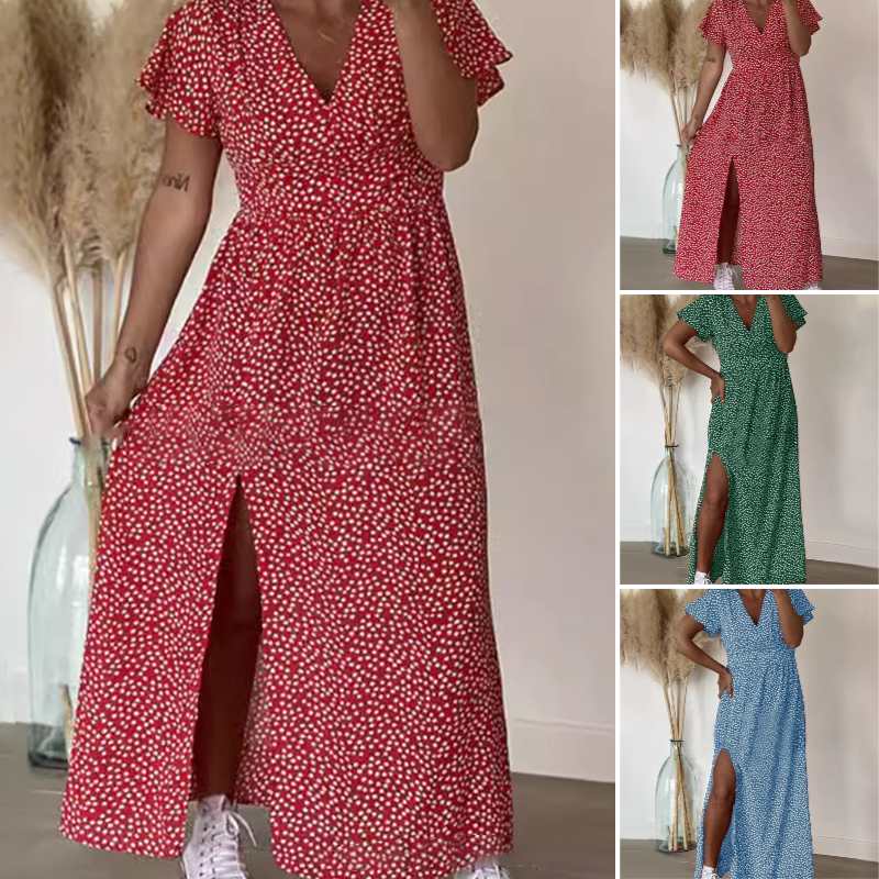 Rochie maxi sexy pentru femei cu crăpături laterale