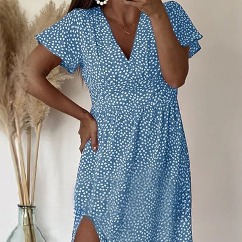Rochie maxi sexy pentru femei cu crăpături laterale