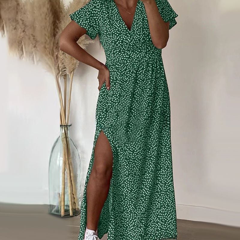 Rochie maxi sexy pentru femei cu crăpături laterale