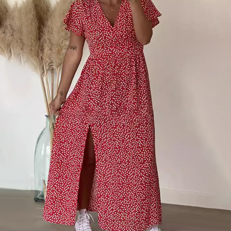 Rochie maxi sexy pentru femei cu crăpături laterale