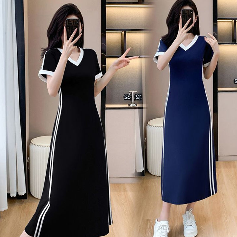 【M-4XL】👗Sukienka damska na co dzień i w prostym stylu z dekoltem w serek