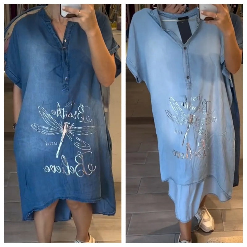 💖Rochie ușoară, casual, cu decolteu în V