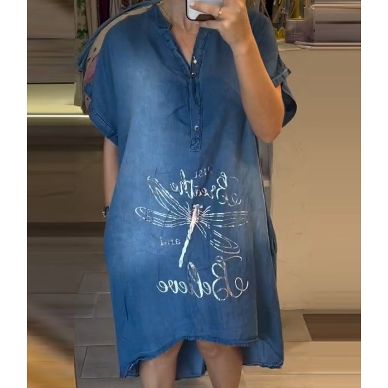 💖Rochie ușoară, casual, cu decolteu în V