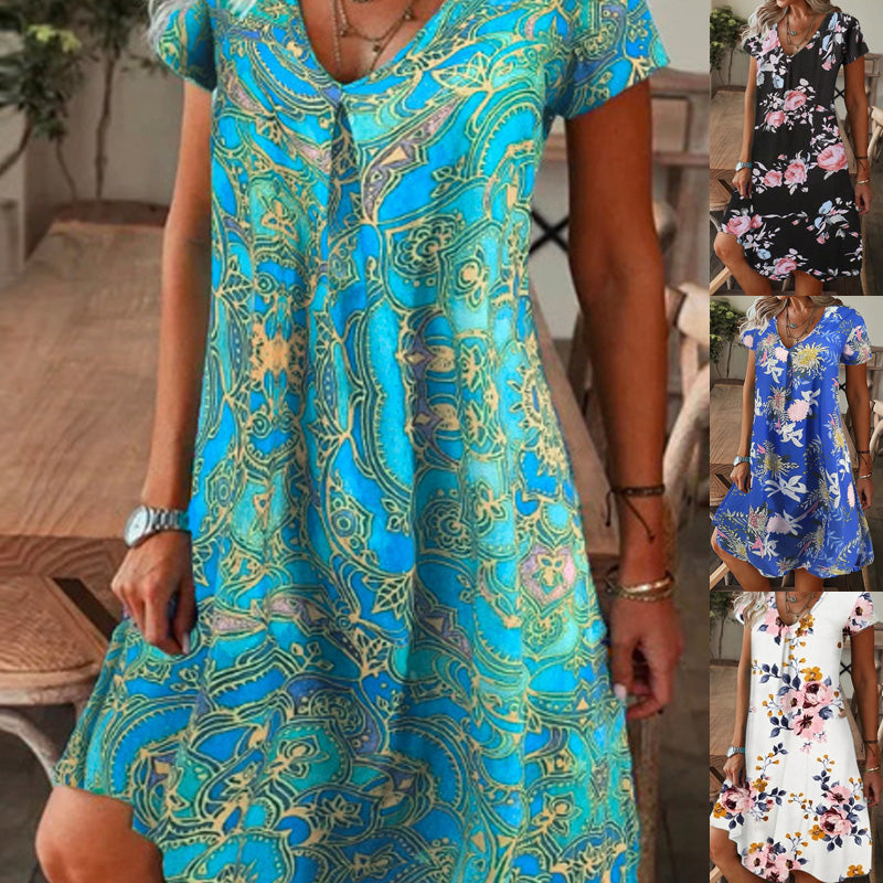 【M-3XL】🌺Rochie elegantă cu imprimeu floral