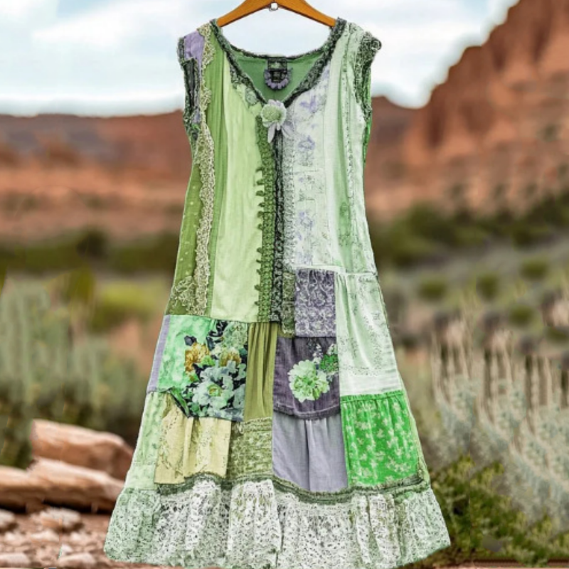 🔥 Rochie fără mâneci imprimată floral de epocă pentru femei 🍃👗