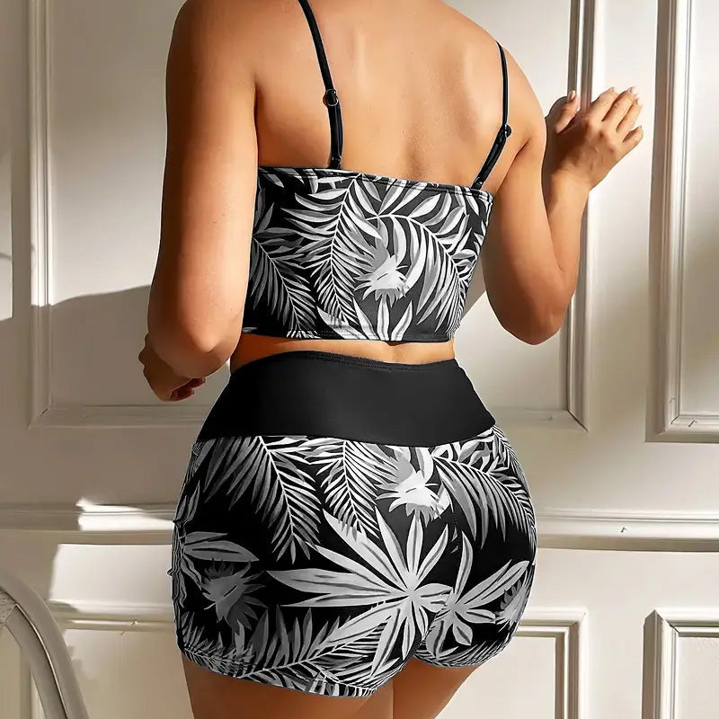 👙 Costum de baie din două piese pentru femei, cu imprimeu