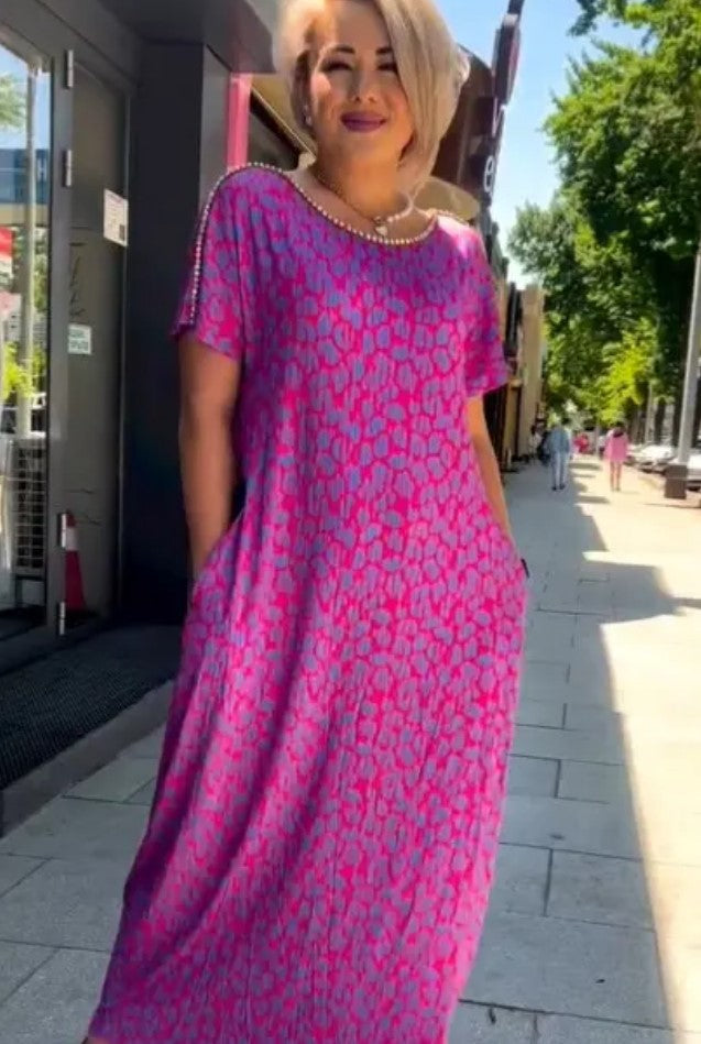 Reducere fierbinte-Rochie la modă în mărime Plus cu imprimeu-RO