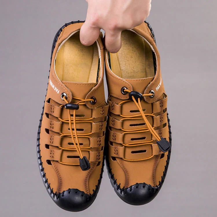 🔥Sandale aviator din piele cu vârf înfășurat👞