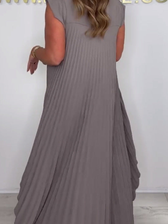 💖Bluză cu mânecă scurtă și plisate și pantaloni lejeri