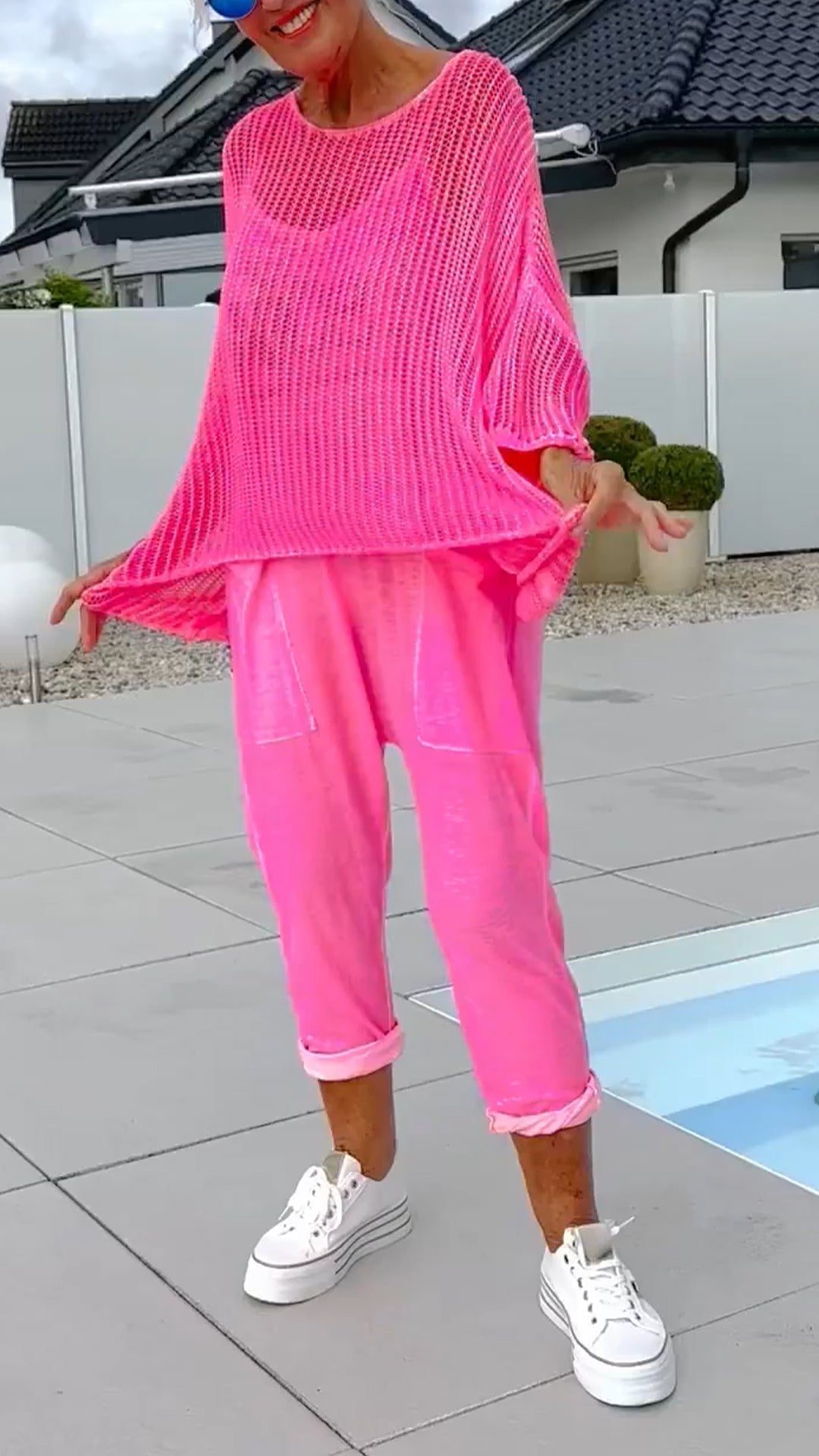 🌸Damski kombinezon + swobodny top z wyciętym szalem