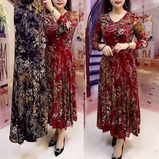 💥 Reducere 49% - Rochie de damă elegantă cu decolteu în V cu imprimeu floral