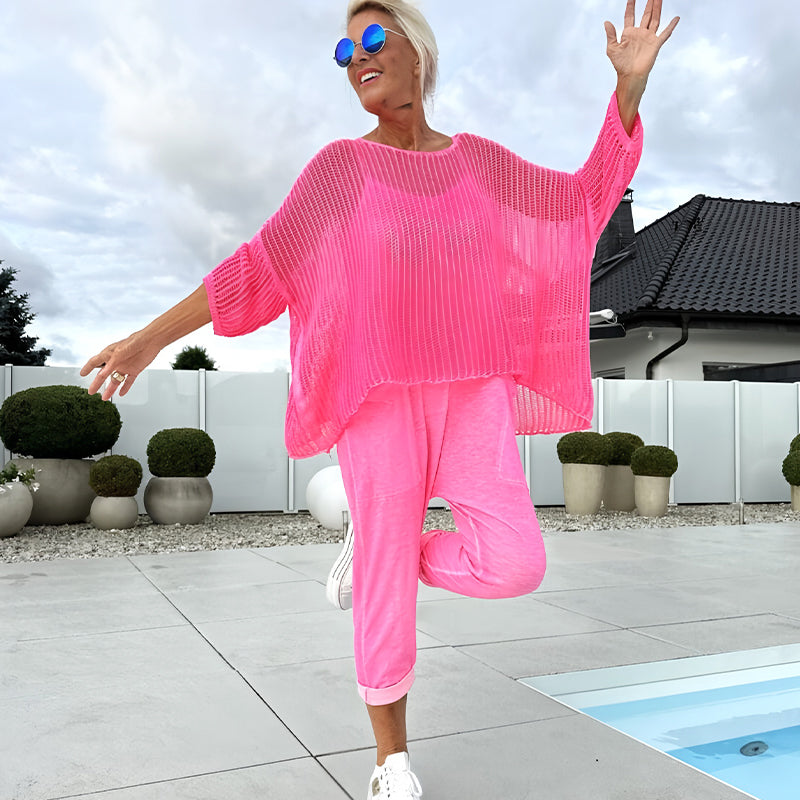 🌸Damski kombinezon + luźny top z wycięciem