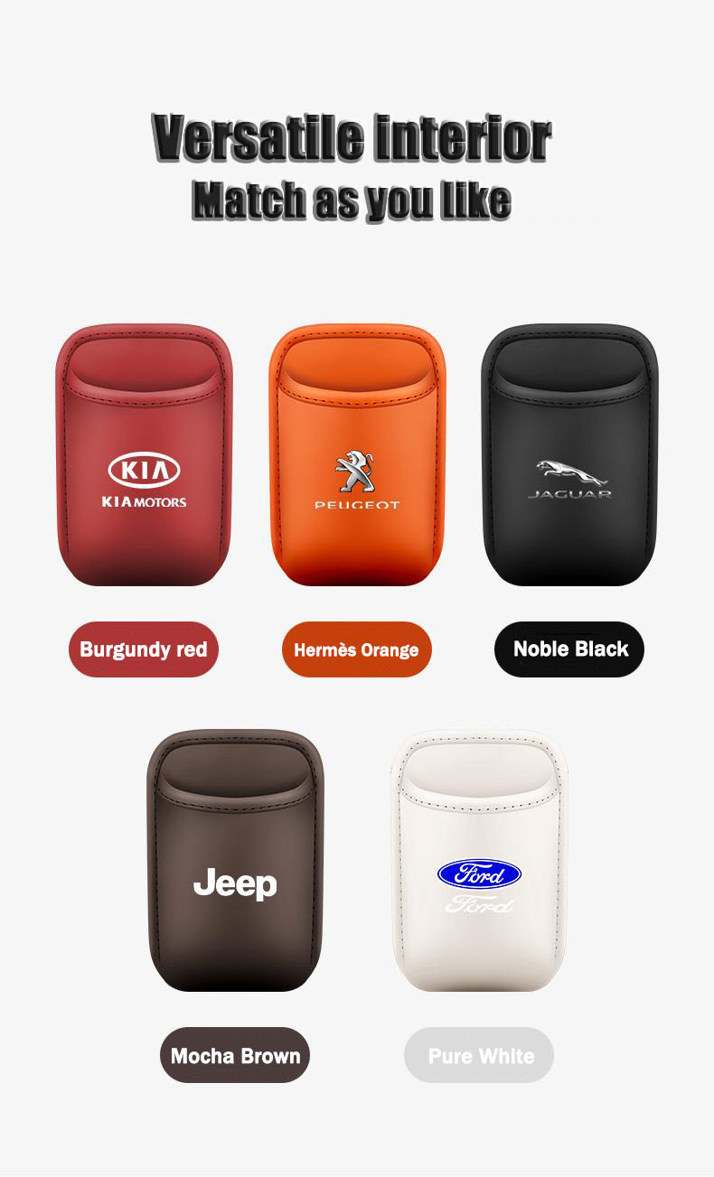 Leather Car Cup Holder Organizer