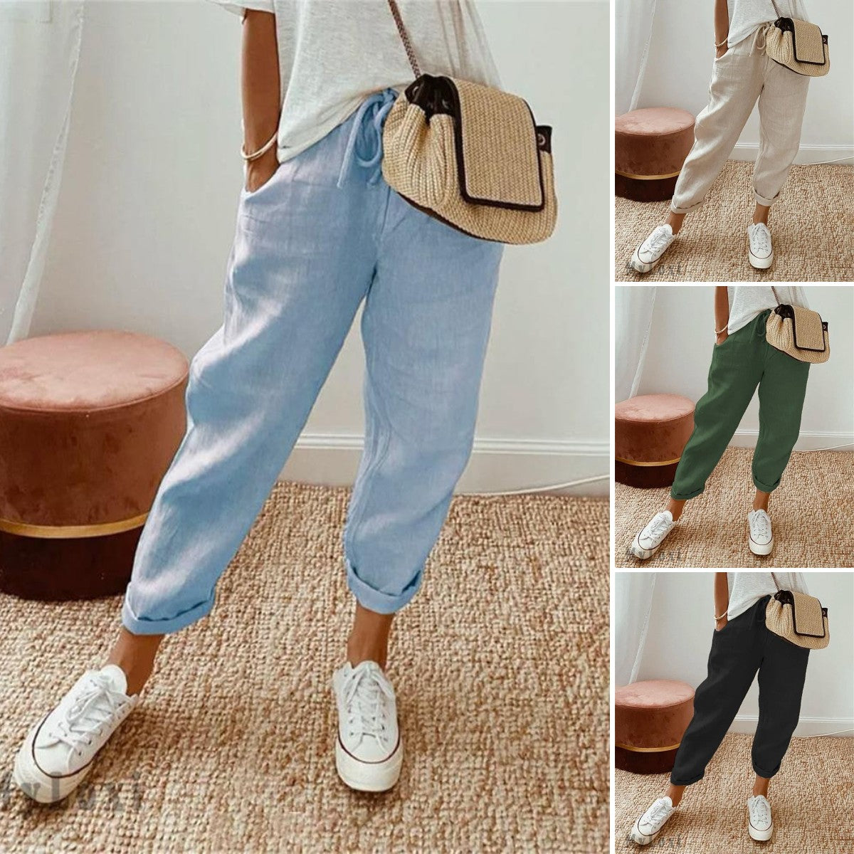 💕Casualowe spodnie damskie z bawełny i lnu