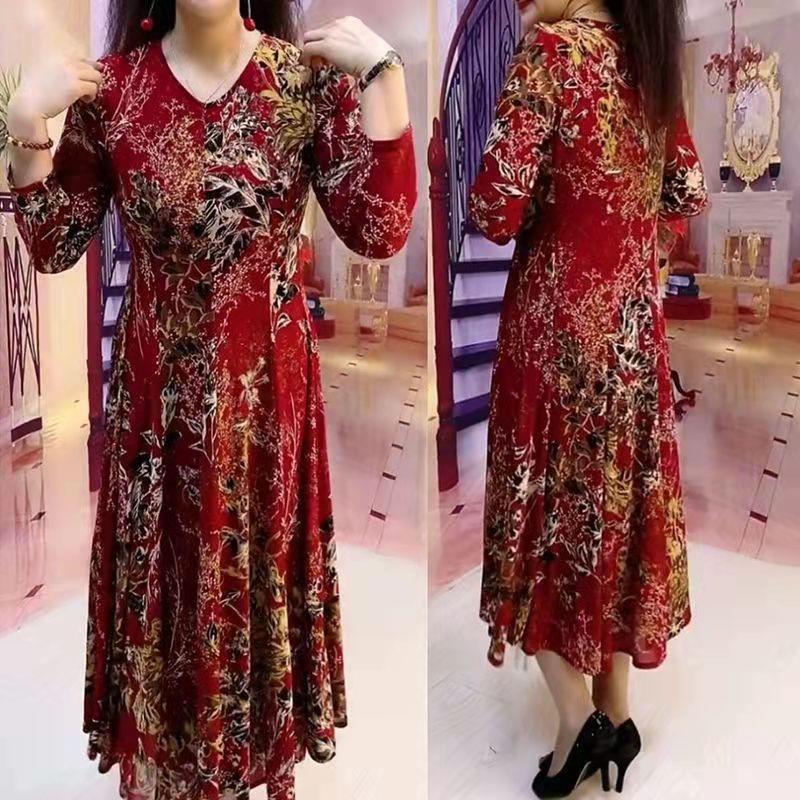💥 Reducere 49% - Rochie de damă elegantă cu decolteu în V cu imprimeu floral