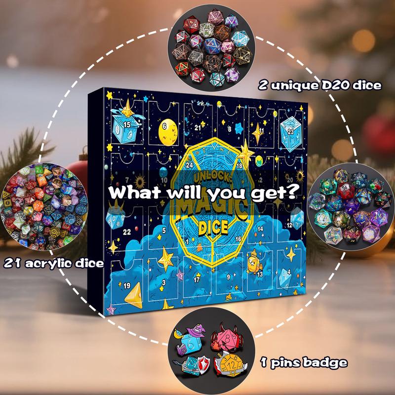 🔥OSTATNI DZIEŃ 49% ZNIŻKI - 🎄🎲Kalendarz adwentowy z kostkami świątecznymi na rok 2025 - z 24 otworami, w zestawie znaczek