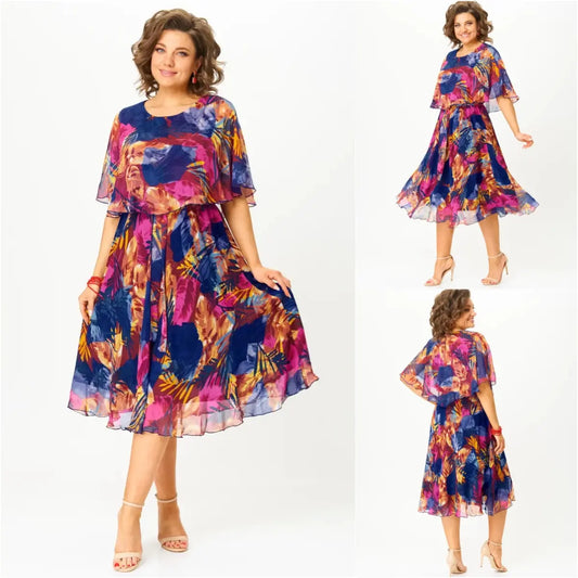 😎💃Produse noi pentru vară💥[S-5XL]Rochie lejeră din șifon, mărime mare | Confortabil și aerisit, perfect pentru vară