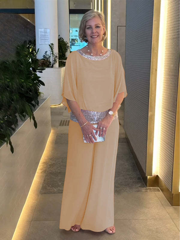 Elegancki dwuczęściowy zestaw Colorblock z cekinami