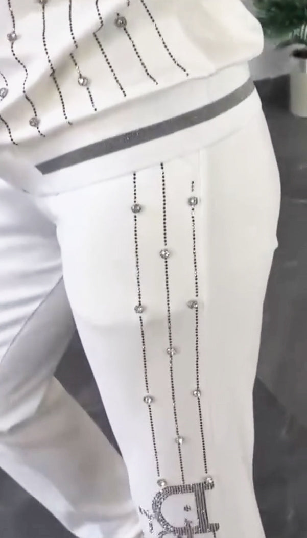 💎Dwuczęściowy zestaw z zamkiem błyskawicznym z kryształkami