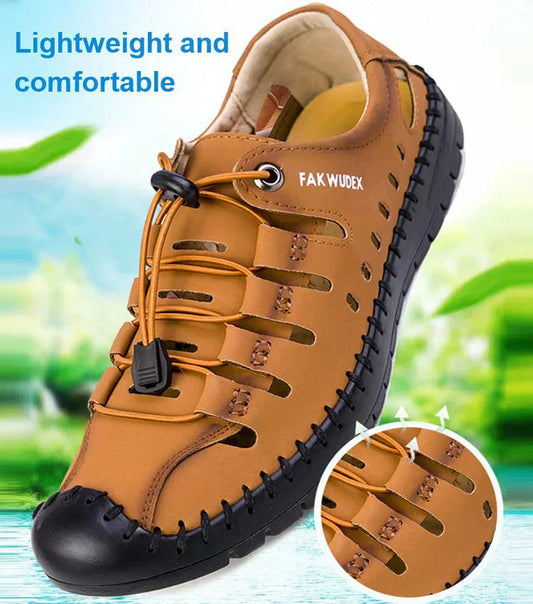 🔥Sandale aviator din piele cu vârf înfășurat👞