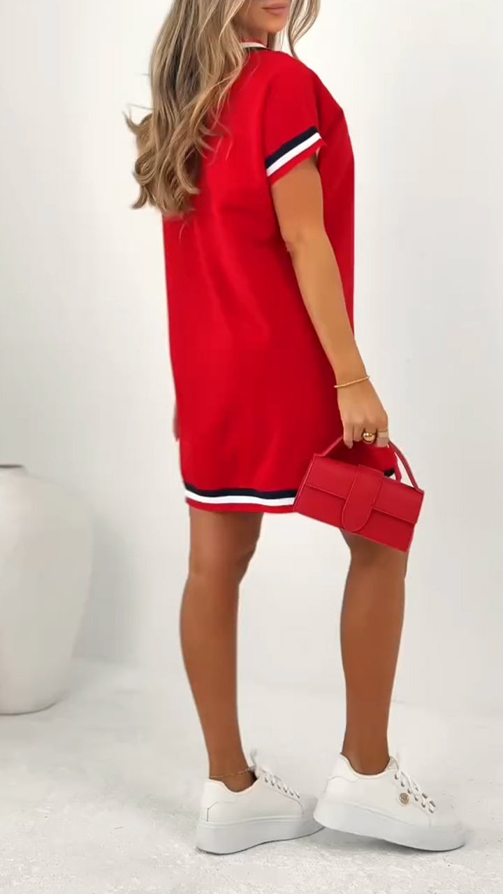 Rochie casual pentru femei cu tiv contrastant