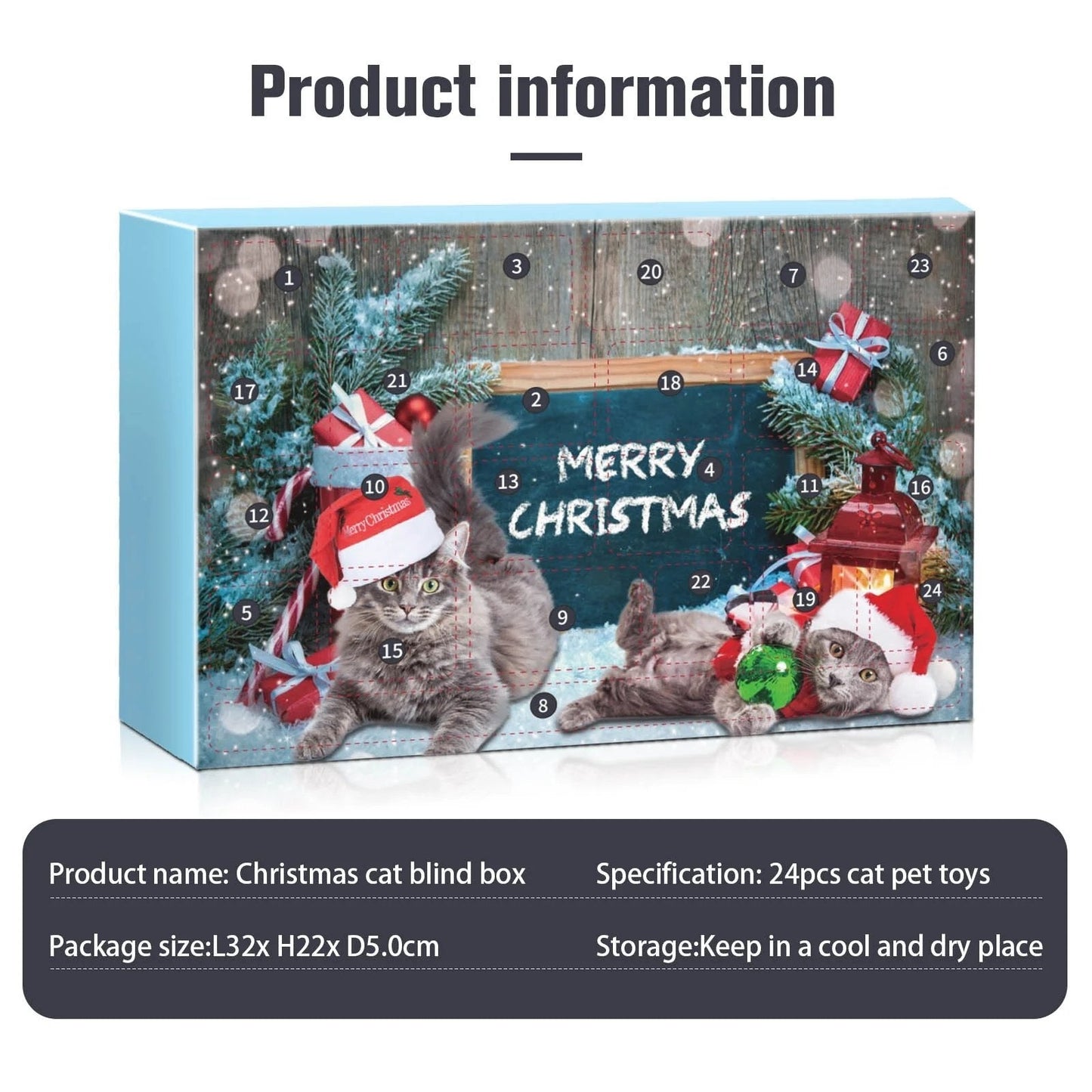 🏆Gorąca wyprzedaż⚡Seria kalendarzy adwentowych na rok 2025 – zestaw odliczający czas do Bożego Narodzenia z kocimi piórami. 24-dniowa interaktywna zabawka dla miłośników kotów.