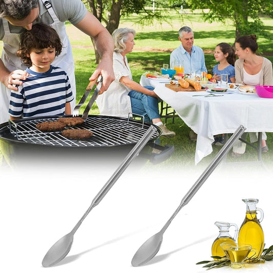 💥🔥 Teleskopowy widelec i łyżka ze stali nierdzewnej