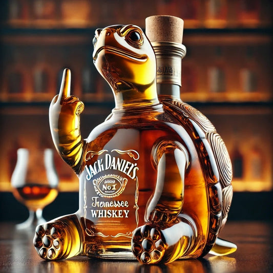 Sticlă de whisky amuzantă cu broască țestoasă